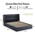 thumbnail image 2 of Relax & Rejuvenate Queen Size Lift up Storage Bed, Upholstered Platform Bed Frame with Modern Linen Fabric Wingback Headboard, Wood Slats Support, Noiseless, No Box Spring Needed, Dark Grey, 2 of 7