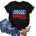 thumbnail image 3 of Independence Day Chemises pour Femmes Imprimé Drapeau Américain Été Col Rond Manches Courtes Tunique Blouse Patriotique Tee, 3 of 4