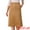 Brown, variant on Women's Faux Suede Elastic High Waist A Line Midi Skirt with Pockets S Black