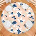 thumbnail image 2 of 44in Round Tablecloth with Elastic Edge, Waterproof Fitted Table Cover for 36-44" Tables, Floral Theme Polyester Reusable Table Cloths Wipe Clean for Picnic, Dining, Outdoor Use and Party Decor, 2 of 7