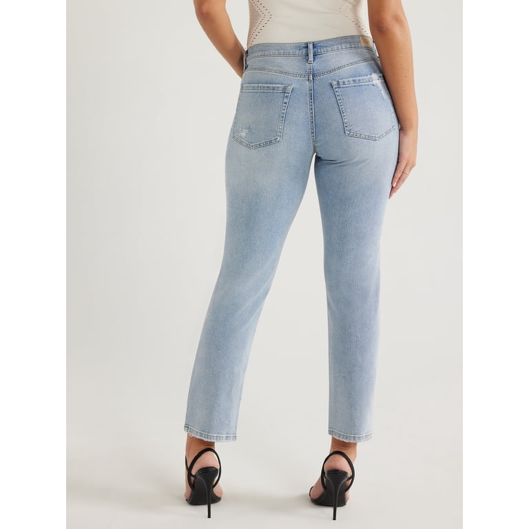 Judy Blue Women's High Waist Cuffed Destroyed Boyfriend Jeans - Distressed Light Wash