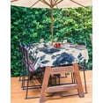 thumbnail image 3 of Fsddascl Navy Blue Peony Outdoor Tablecloth - 52x70 Inch Rectangle Dining Table Cover, Retro Floral Botanical Blossom Waterproof Outdoor Table Cloth with Umbrella Hole & Zipper for Picnic/Patio, 3 of 7