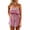 Pink, variant on Women Off Shoulder Romper Strapless Floral Print Striped Beach Shorts Jumpsuit