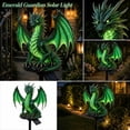 thumbnail image 4 of Glowing Emerald Green Dragon Solar Landscape Stake Light, Medieval Fantasy Guardian Dragon Resin Statue, Weatherproof Outdoor Light for Halloween Autumn Party Yard Path Display, 4 of 9