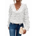 thumbnail image 2 of Women'S Tassel Tees Fringe Crew Neck Short Sleeve T Shirt Going Out Tops Streetwear White M, 2 of 9