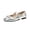 Silver, variant on SuTry Women's Round Toe Mary Jane Flats Metallic Silver Bow Detail Adjustable Buckle Strap Comfortable Casual Walking Shoes(42)