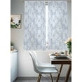 thumbnail image 5 of Haze Blue Boho Semi Sheer Curtains 72 Inch Length 2 Panels Set, Neutral Middle Century Turkish Pattern Sheer Kitchen Curtain Privacy Voile Window Curtain for Living Room Bedroom Rod Pocket Drapes, 5 of 7