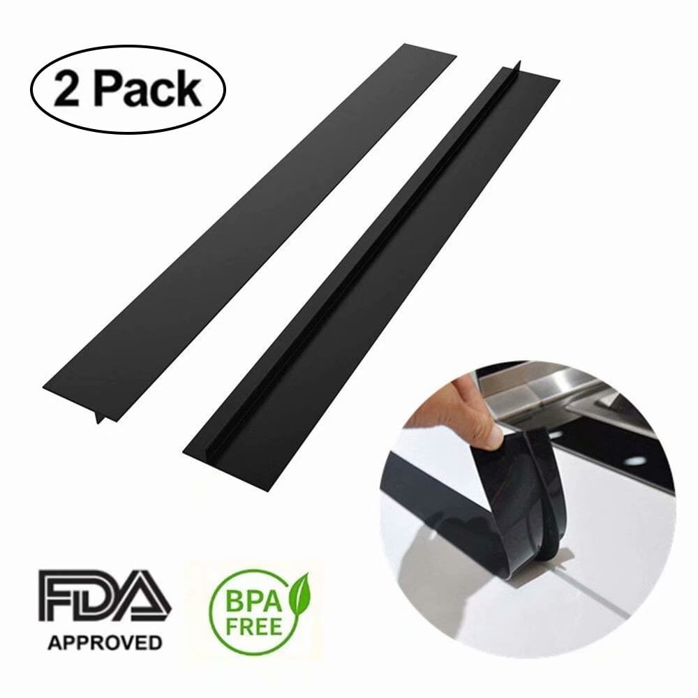 Black, 21 Oven Washer & Dryer,Flexible Heat-Resistant and Easy Clean Trim Silicone Gap Cover,Silicone Stove Counter Gap Cover Spill Guard Seals Long Gap Filler Spill Bits Oven Gap for Stovetop 
