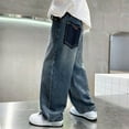thumbnail image 7 of WRTFVZA Boys Baggy Jeans Black Wide Leg Flap Pockets Comfortable Breathable Y2k Denim Pants 90s Hop Streetwear, 7 of 7