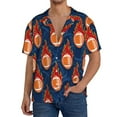 thumbnail image 3 of Disketp Men's Hawaiian American Football and Fire Flames Print Shirts Button Down Holiday Beach Shirts-3X-Large, 3 of 7