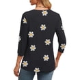 thumbnail image 5 of WRKEKC 3/4 Length Sleeve Womens Tops V Neck Plaid Print Loose Fit Comfortable Casual T-Shirts for Women, 5 of 7