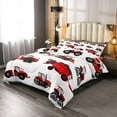 thumbnail image 2 of Erosebridal Red Tractor Comforter Set Queen Size Heavy Equipment Bedding Set, 2 of 5