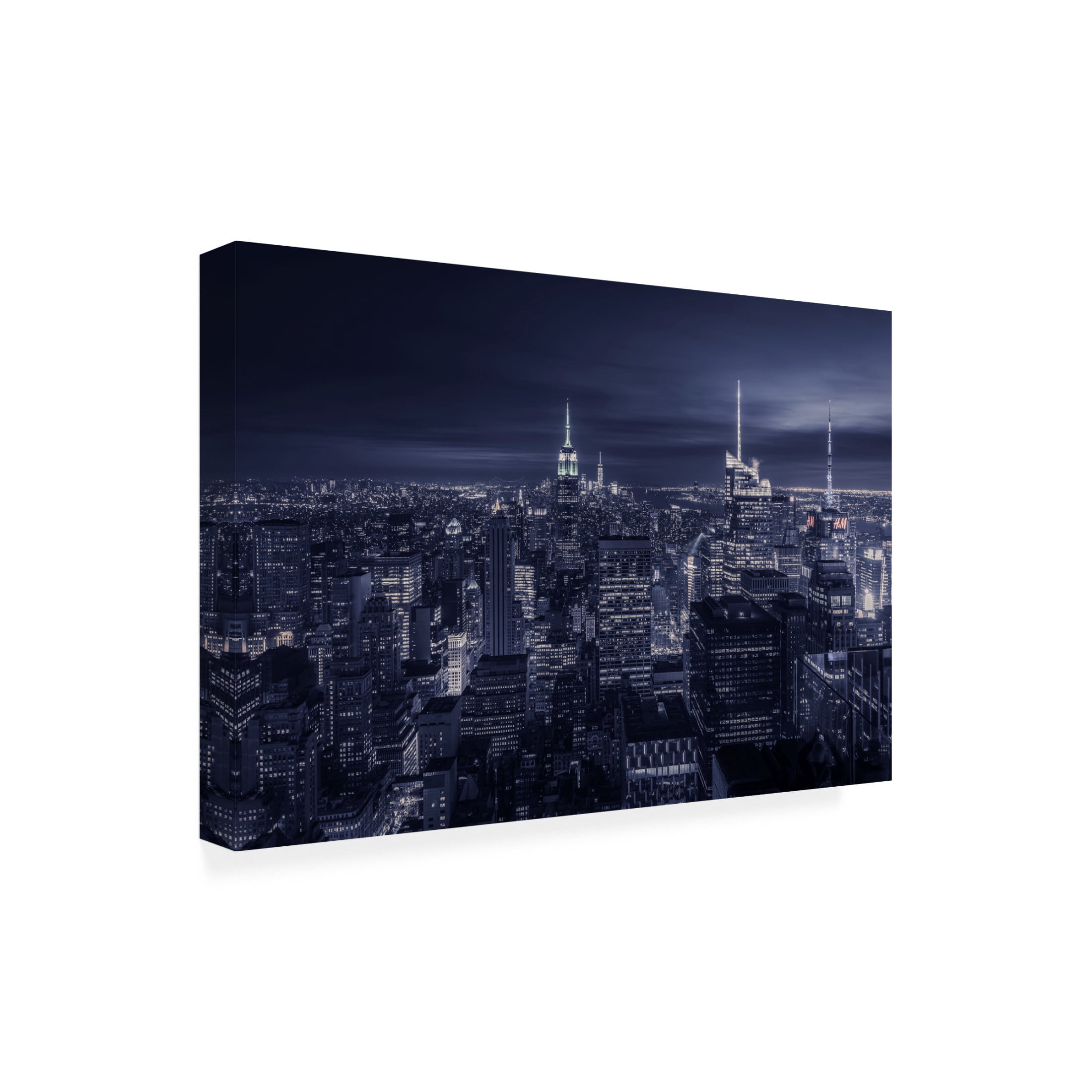 Canvas Wall Art - Jorge Ruiz Dueso 'Blue City' Wall Art for Living Room, Bedroom, or Office D?cor by Trademark Fine Art - 32 x 22 Inches