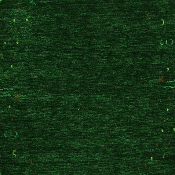 Ahgly Company Indoor Square Abstract Green Contemporary Area Rugs, 6' Square