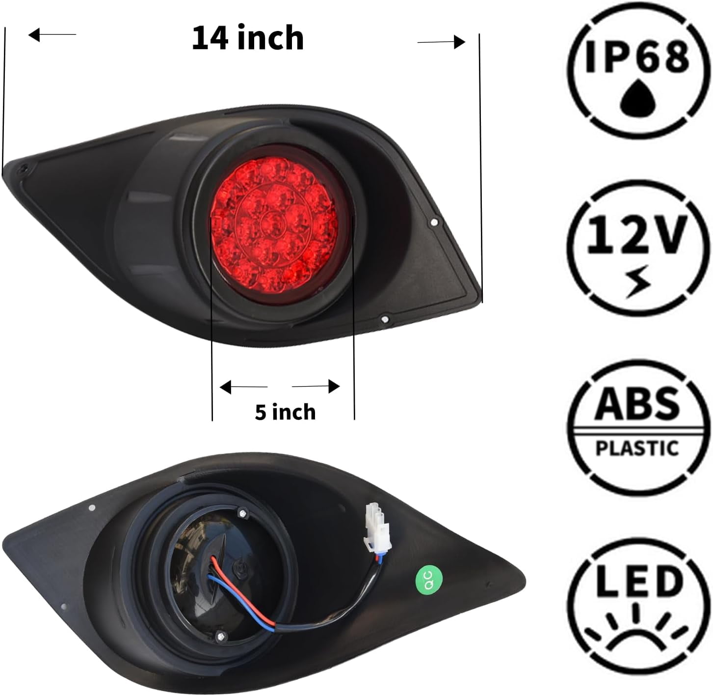 LED Golf Cart Tail Light Kit for Drive G29 2007-2016, 12V Rear Light Replacement Assembly Fit Gas & Electric Carts Easy Plug-and-Play Upgrade