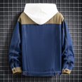 thumbnail image 3 of men's patchwork denim jacket men's loose denim jacket with multiple pockets Youth denim jacket with tooling patchwork bag 2022, 3 of 5