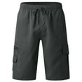 thumbnail image 3 of gakvbuo Cargo Shorts For Men Cargo Pants Plus Size Bermuda Shorts Joggers Sweatpants Shorts Loose Fit Knee Length With Pocket Straight Button Zipper Sport Shorts, 3 of 5