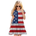 thumbnail image 3 of Little Girls Dresses Size 6 Years-7 Years Spring Summer Print Ruffle Short Sleeve Active Daily Indoor Outdoor American Independence Day Maxi Dress, 3 of 5