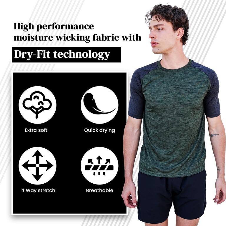 SPXtreme Menâ€™s Dry-Fit Active T-Shirts, 5 Pack, Moisture Wicking