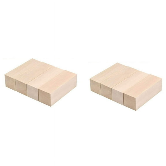 8X Large Carving Wood Blocks Whittling Basswood Unfinished Set for Beginners