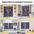 thumbnail image 6 of Navy Blue Flowers Kitchen Curtains 96 Inch Length, Spring Vintage Floral Leaves Farmhouse Grommet Top Bedroom Living Room Curtains, Light Filtering Cafe Curtain Drapes 2 Panels Set 104''x96'', 6 of 9