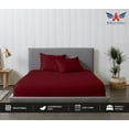 thumbnail image 2 of 4-Piece Giza Cotton Alaskan King Size Sheet Set - Premium 1000-Thread-Count 100% Giza Egyptian Cotton, Fit Upto 18 inches Deep Pockets Mattress - Burgundy, 2 of 7