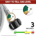 thumbnail image 3 of PatioGem 12FT Propane Hose Adapter 1lb to 20lb with Gauge, Propane Tank Adapter Hose 20 lb to 1 lb, Propane Tank Hose, Propane Grill Hose Fit for Mr Buddy Heater, Weber Q Grill, Coleman Camping Stove, 3 of 7