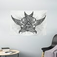 thumbnail image 1 of Eye Tapestry, All Seeing Eye of Providence Hand Drawn Vintage Style Winged Angel Seraphim Inspired, Wall Hanging for Bedroom Living Room Dorm Decor, 60W X 40L Inches, Black White, by Ambesonne, 1 of 2