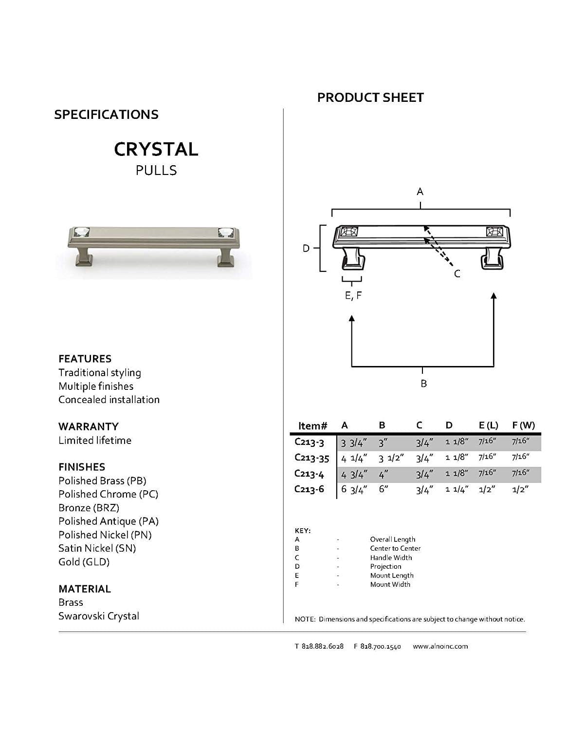 Geometric 3" Center Bar Pull, Polished Nickel