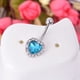 thumbnail image 2 of Joyería piercing del cuerpo del anillo del ombligo del vientre de los diamantes de imitación del corazón del acero inoxidable de la moda (azul), 2 of 5