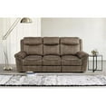 thumbnail image 3 of Lexicon Aram Microfiber 2-Piece Upholstered Manual Reclining Sofa Set in Brown, 3 of 17