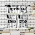 thumbnail image 4 of Kitchen Cook Valances Rustic Farmhouse Rod Pocket Country Barn Fork and Spoon Board Vintage Printed Window Valance for Living Room Kitchen Cafe Bathroom 54x18 Inch + 27x24 in, 4 of 5