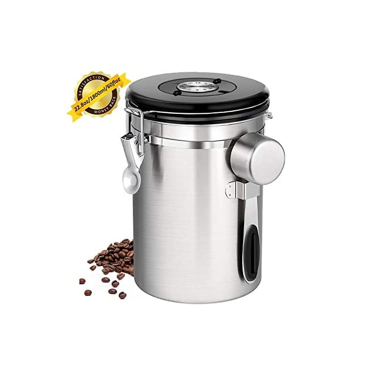 Coffee Canister Airtight Stainless Steel Coffee Canister ...