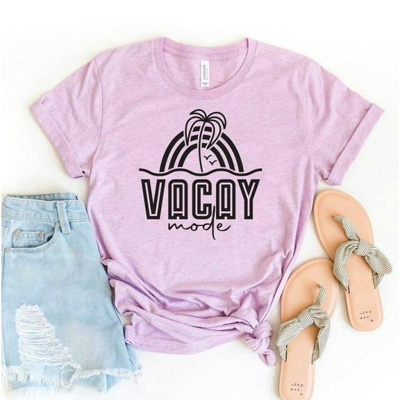 Vacay Mode T-shirt Vacation Shirt Travel Tee Beach Life Top Women's Gift Vibes Funny Trip Summer Tees Traveler
