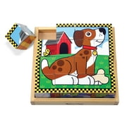 Melissa & Doug Pets Wooden Cube Puzzle With Storage Tray (16 pcs)