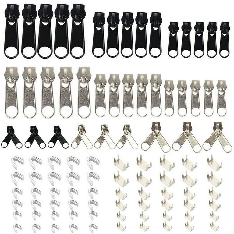 84 PCS Replacement Zipper Repair Kit Metal Zip Slider 