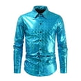 thumbnail image 2 of Gspmoly Mens Sweatshirt, Men'S Solid Color Sequin Performance Dress Long Sleeved Lapel Shirt Going Out Tops Weekly Deals, 2 of 9