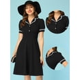 thumbnail image 2 of Vestido Elegante Allegra K para Mujer con Cuello Peter Pan con Volantes Negro S, 2 of 5