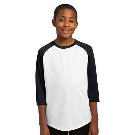 Sport-Tek Boys' PosiCharge Baseball Jersey M White/Black