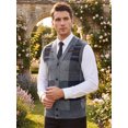 thumbnail image 4 of INSPIRE CHIC Men's Classic Sleeveless V-Neck Button Argyle Knitwear Sweater Cardigan Vest XL Light Gray, 4 of 6