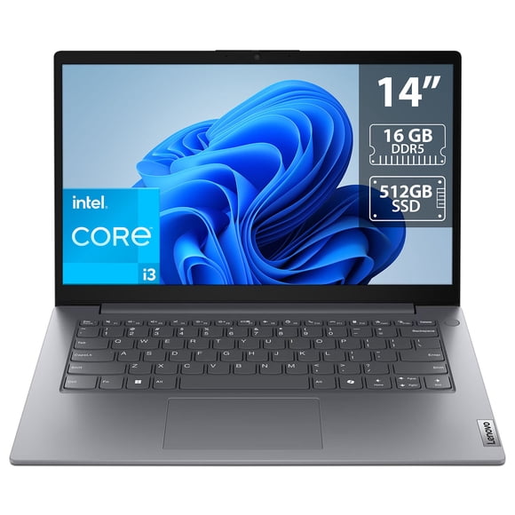 Laptop Lenovo V14 G5 IRL: Procesador Intel Core i3 1315U (hasta 4.5 GHz), Memoria de 16GB DDR5, SSD de 512GB, Pantalla de 14" LED, Video UHD Graphics, S.O. Windows 11 Home.