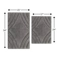 thumbnail image 2 of Knightsbridge Diamond 220 GSF Non Skid Back Bath Rug Set - 2- Piece - 17x24 and 21x34", Silver, 2 of 4