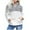 Gray, variant on Fesfesfes Women Hooded Zipper Splicing Plush Long Sleeves Pullover Blouses Tops Coat Plus Size $10