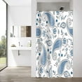 thumbnail image 4 of Stall Fabric Shower Curtain 36Wx72H, Blue Floral Shower Curtain Set, Wild Flower Botanical Print Shower Curtain, White Blue Shower Curtain for Bathroom Decor with Hooks, 4 of 4