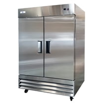 Cooler Depot 54in. Commercial Reach-In 2 Solid Door  Refrigerator in Stainless Steel , 47 cu. ft.，ETL & NSF Certified