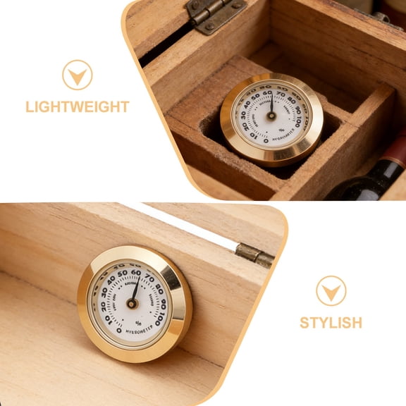 PENIKOKO 1Set Analog Hygrometer Gauge for Precise Humidity and Temperature Readings in Humidors