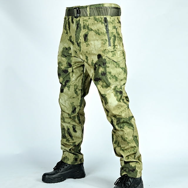 UVEASISHA Pantalon Camouflage pour Hommes Militaire, Pantalon Tactique pour Hommes Pantalon Cargo de Randonnée Doublé en Molleton Extérieur Coupe Ample Pantalon d'Échauffement avec Multi-Poches Ventes du Jour Aujourd'hui, Vert Armée, 2TG