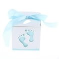 thumbnail image 1 of 50 cajas de dulces con de huella de bebé con cintas, favores de baby shower para niños, cumpleaños, baby shower, suministros para fiestas (3 co Azul claro Yotijar Huellas cuadradas Cajas de dulces, 1 of 10