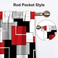 thumbnail image 6 of Red Thin Kitchen Curtains Tiers and Valances Set 3 Piece for Windows Geometric Modern Art Kitchen Window Curtains Set,Grey and Black Valances for Living Room(36" Tiers Set), 6 of 6