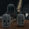 thumbnail image 3 of Taotanxi Jack O’ Lantern Halloween Pumpkins Spooky Scary Cute Autumn Fall Harvest Kitchen Dining Dinner Table Tabletop Decor Decoration Gray, 3 of 7